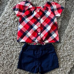 5/$7 💰 Carter’s Baby Girl 2pc Patriotic Outfit Set - 12 months